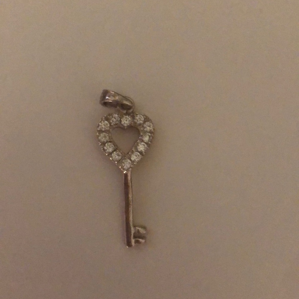 Silver heart key pendant for necklace